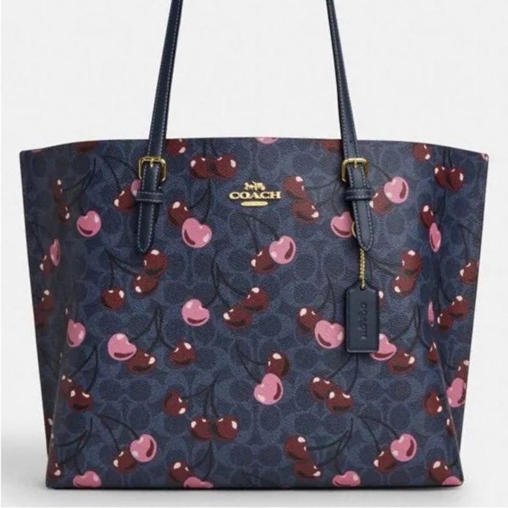 Coach Mollie Cherry Print Tote Bag